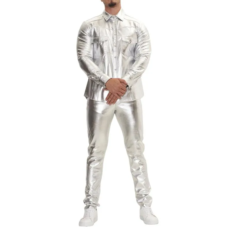 Men's Stylish Casual Shiny Leather Pants 66677556F sold by Manly product image thumbnail 3