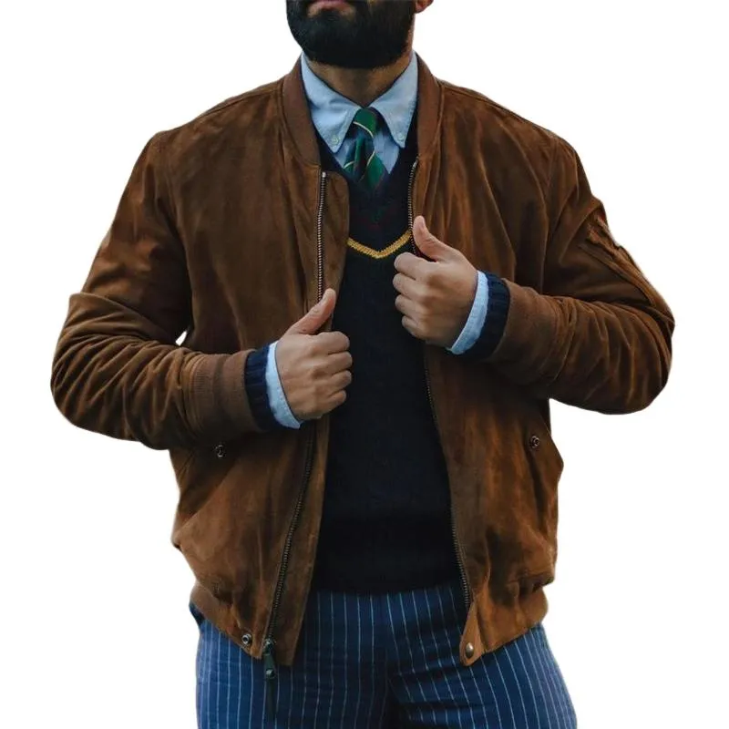 Men's Vintage Suede Zip-Up Jacket 25377334U sold by Manly