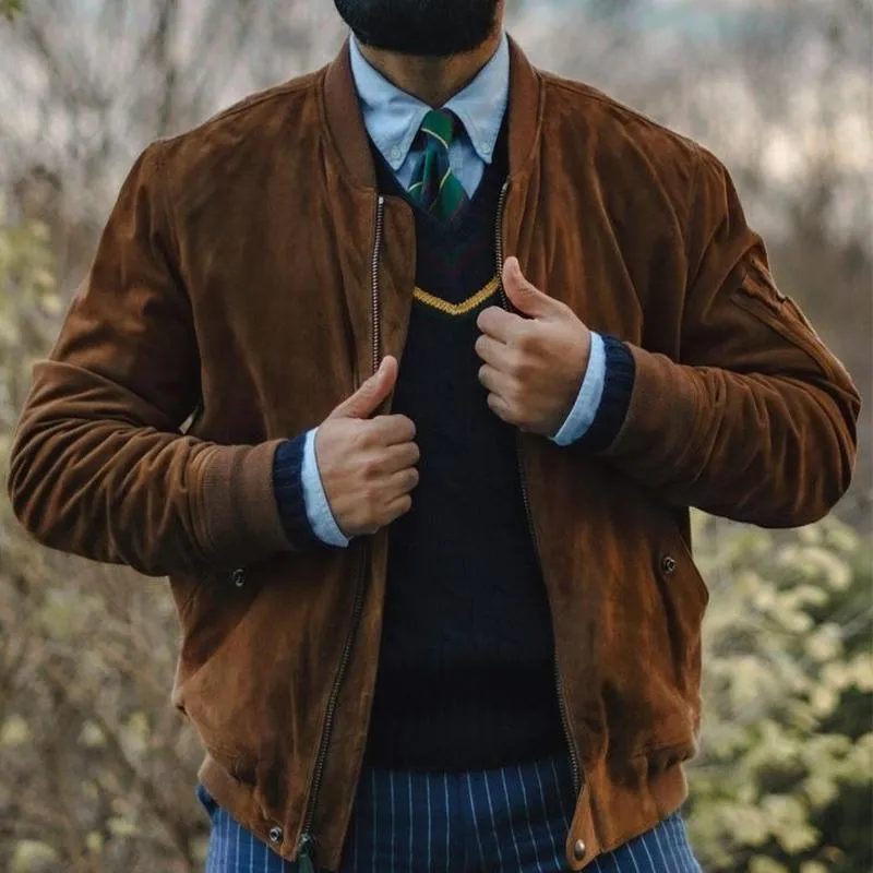 Men's Vintage Suede Zip-Up Jacket 25377334U sold by Manly product image thumbnail 2