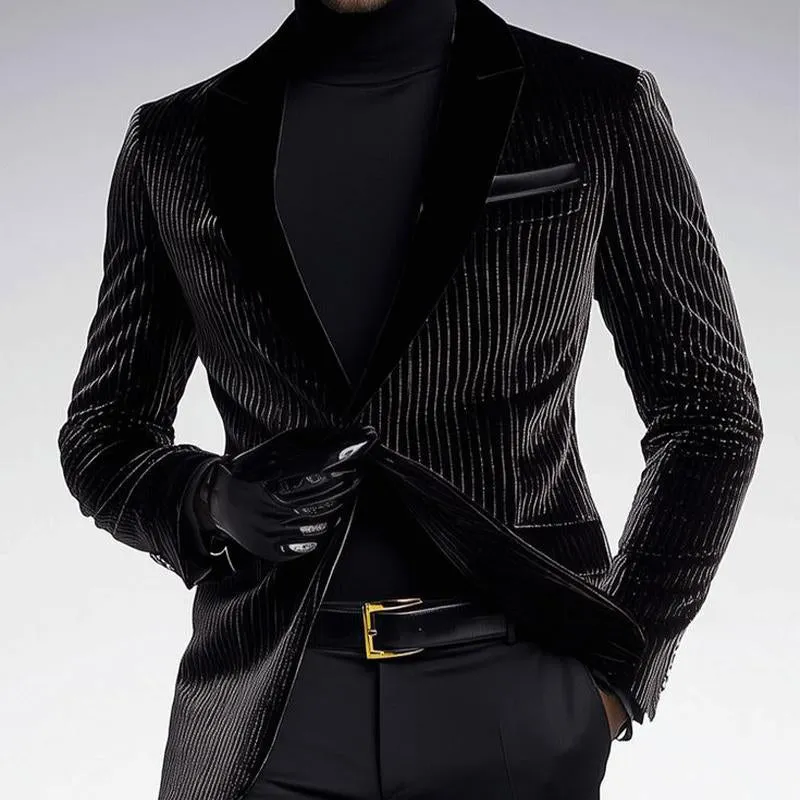 Men's Vintage Bright Vertical Striped Velvet Blazer 15694858U sold by Manly product image thumbnail 2