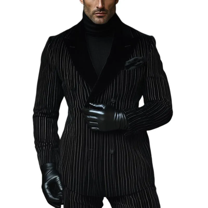 Men's Vintage Vertical Striped Velvet Blazer 27879833U sold by Manly