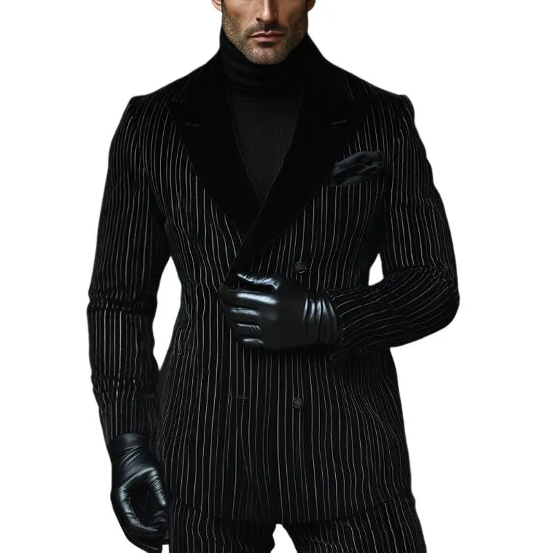 Men's Vintage Vertical Striped Velvet Blazer 27879833U sold by Manly