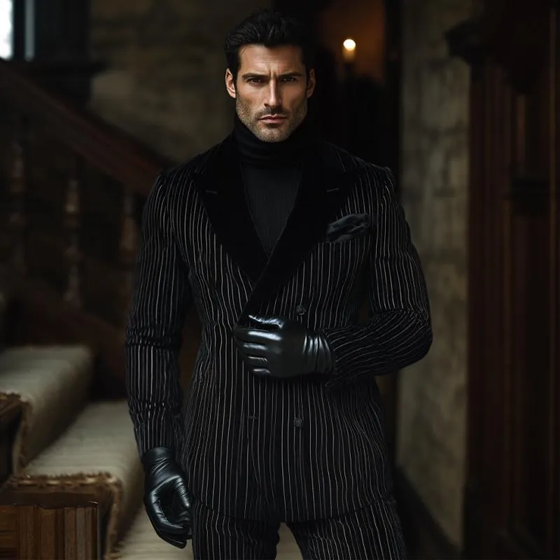 Men's Vintage Vertical Striped Velvet Blazer 27879833U sold by Manly product image thumbnail 2