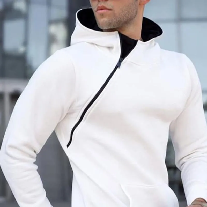 Men's White Side Zip Loose Hoodie 33093993U sold by Manly product image thumbnail 3