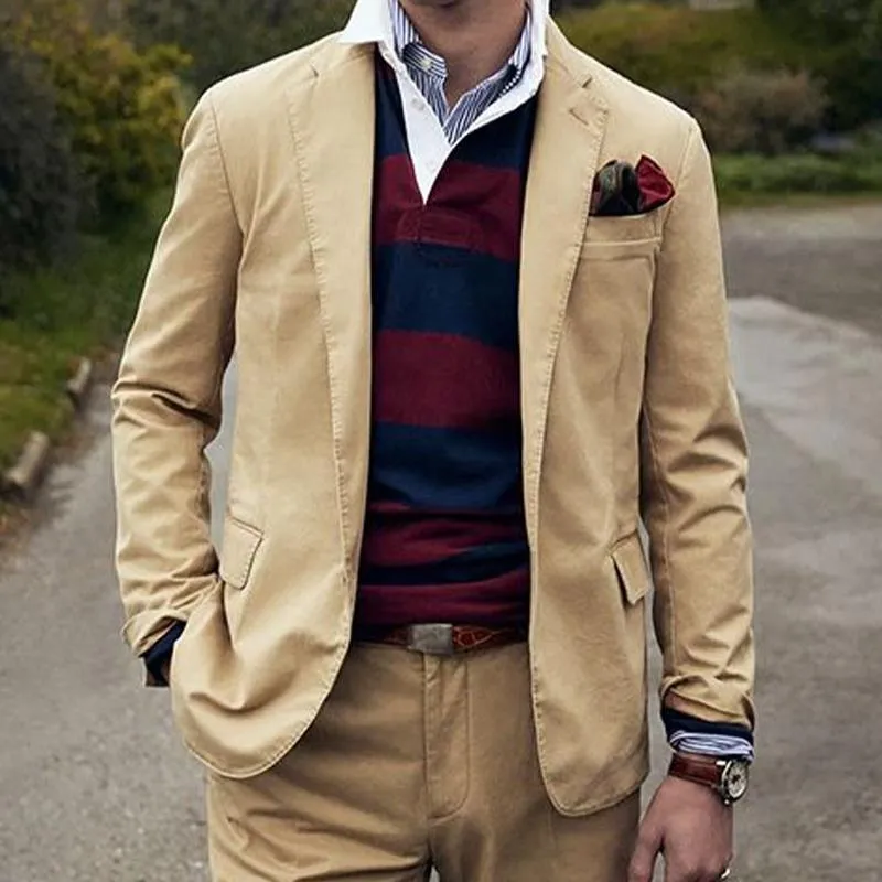 Men's Vintage Khaki Notched Lapel Blazer 45570280U sold by Manly product image thumbnail 2