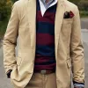 Men's Vintage Khaki Notched Lapel Blazer 45570280U sold by Manly