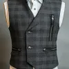 Men's Vintage Check Three-Button Slim Vest 14785137U sold by Manly