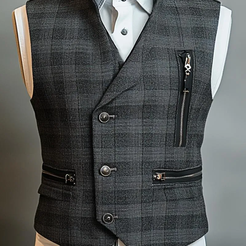 Men's Vintage Check Three-Button Slim Vest 14785137U sold by Manly product image thumbnail 3