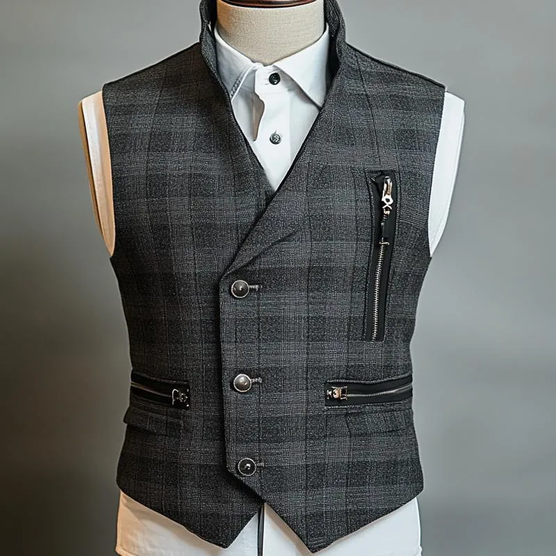Men's Vintage Check Three-Button Slim Vest 14785137U sold by Manly product image thumbnail 2