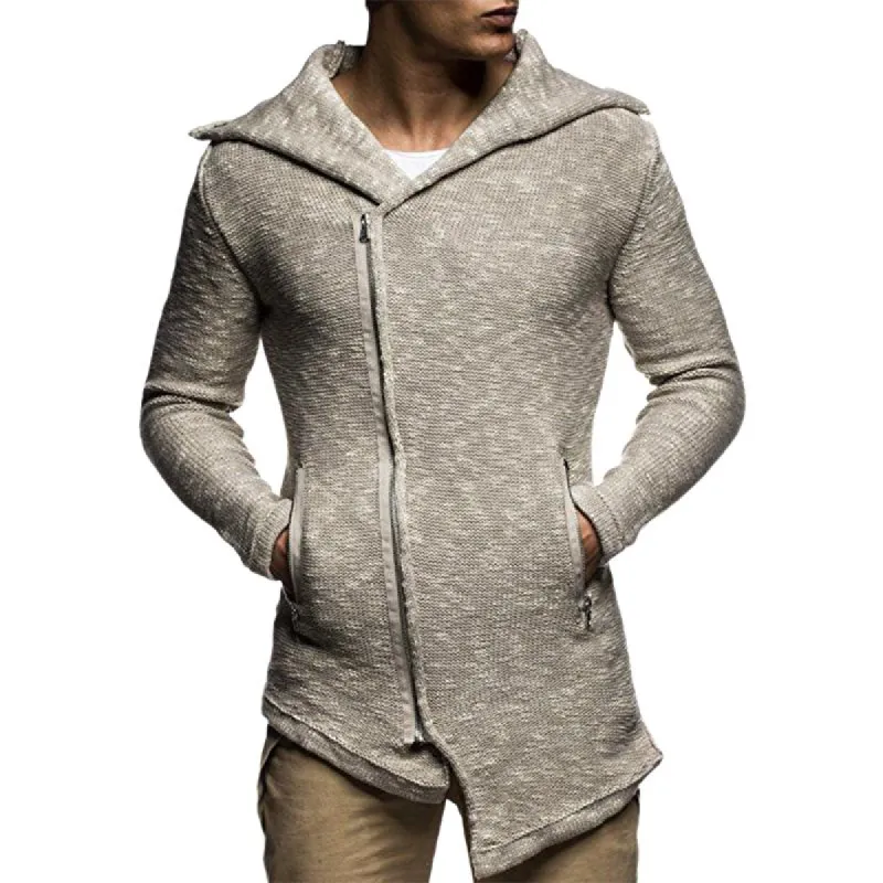 Men's Light Grey Knit Zipper Blend Cardigan 96488470U sold by Manly