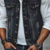 Men's Classic Casual Washed Distressed Denim Vest 78365800K sold by Manly
