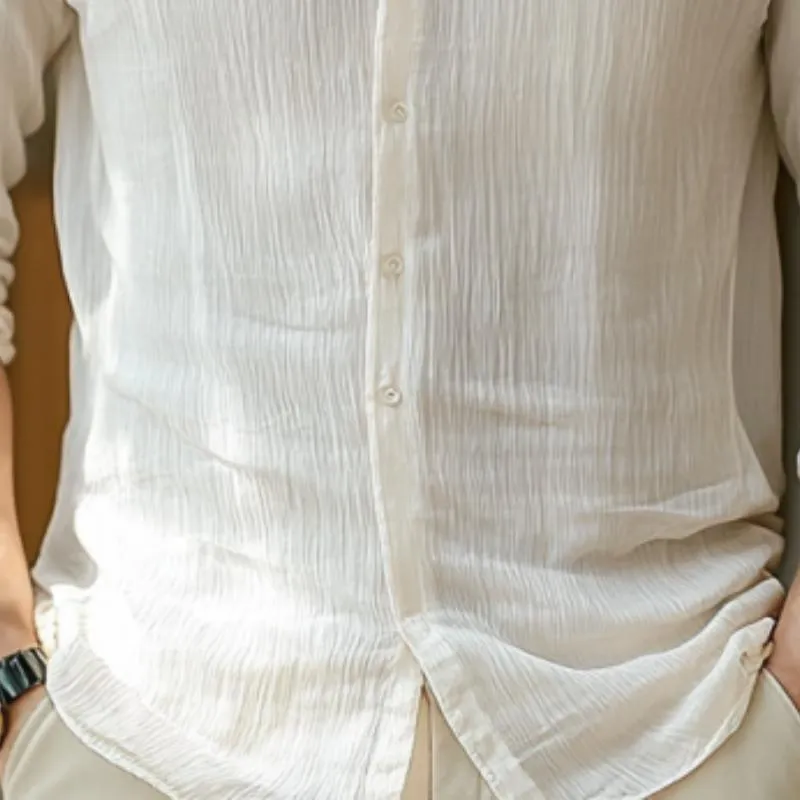Men's Classic Casual Pleated Silk Chiffon Long Sleeve Shirt 05043656K sold by Manly product image thumbnail 4