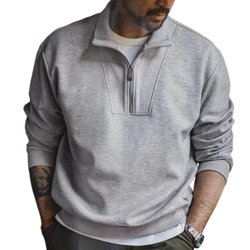 Men's Fashion Solid Color Loose Lapel Long Sleeve Casual Sweatshirt 63865371Z sold by Manly