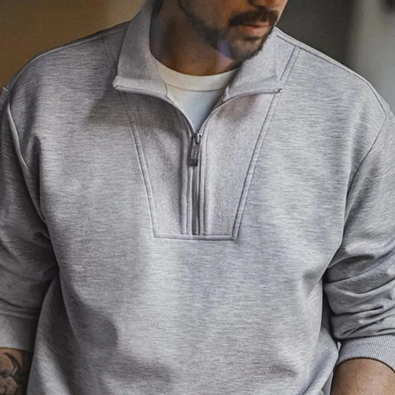 Men's Fashion Solid Color Loose Lapel Long Sleeve Casual Sweatshirt 63865371Z sold by Manly product image thumbnail 3