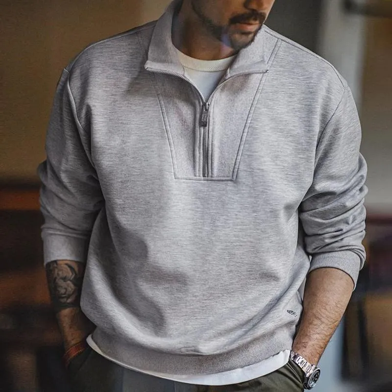 Men's Fashion Solid Color Loose Lapel Long Sleeve Casual Sweatshirt 63865371Z sold by Manly product image thumbnail 2