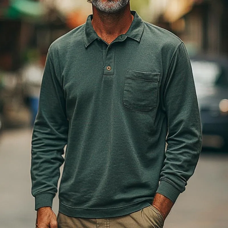 Men's Fashion Casual Long Sleeve POLO Shirt 11785215F sold by Manly product image thumbnail 2