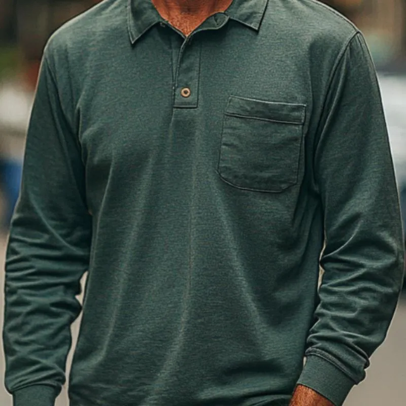 Men's Fashion Casual Long Sleeve POLO Shirt 11785215F sold by Manly product image thumbnail 3