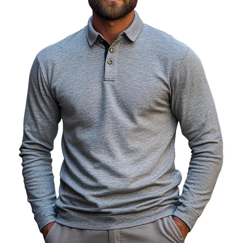 Men's Casual Long-sleeved POLO Shirt 73137277F sold by Manly