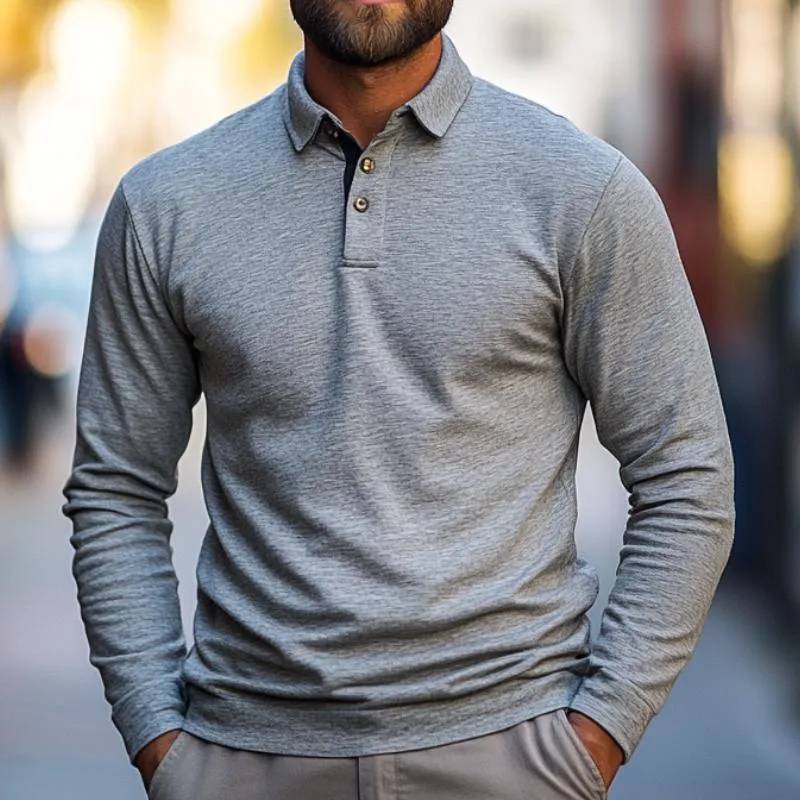 Men's Casual Long-sleeved POLO Shirt 73137277F sold by Manly product image thumbnail 2