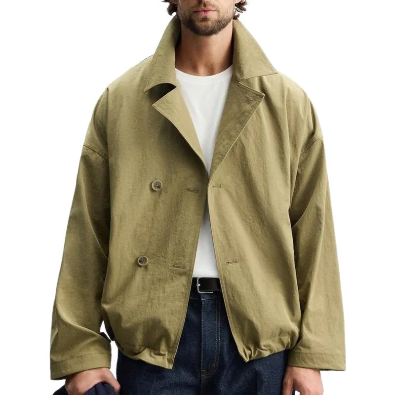 Men's Fashionable Lapel Short Windbreaker Jacket 01511907F sold by Manly