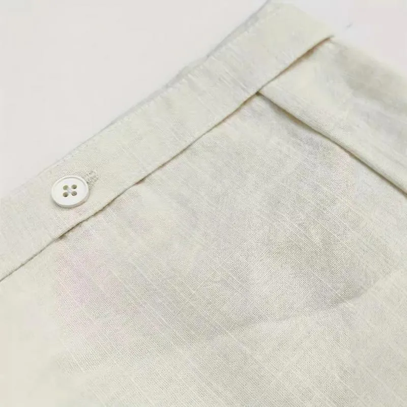 Men's Casual Cotton Linen Stand Collar Lace-up Loose Short-sleeved Shirt 04583620M sold by Manly product image thumbnail 5