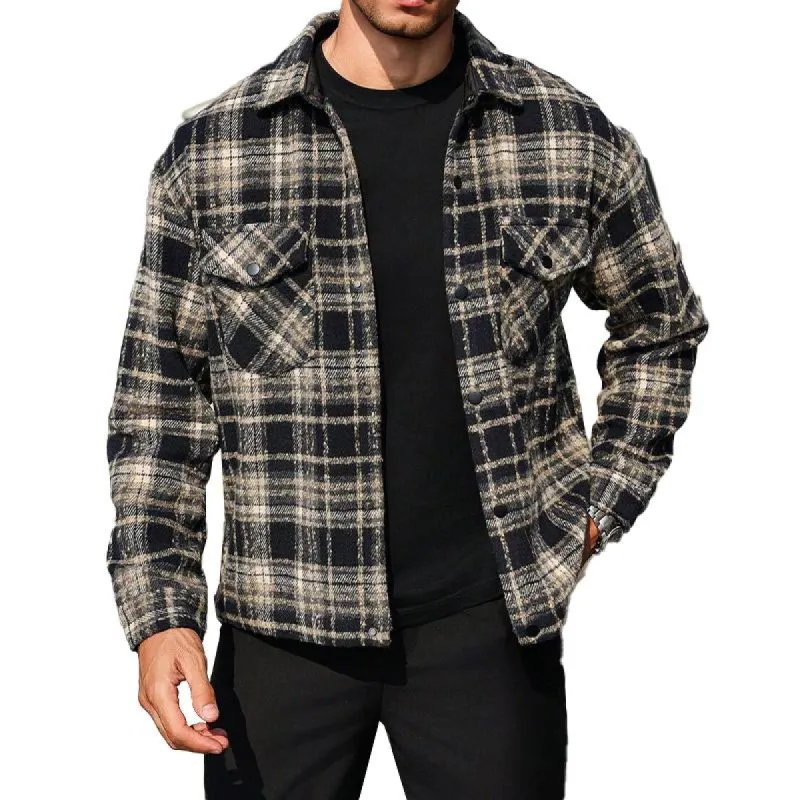 Men's Brushed Check Lapel Single Breasted Jacket 69197472X sold by Manly