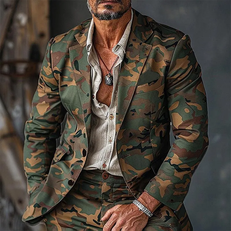 Men's Camouflage Print Button Blazer 81281729X sold by Manly product image thumbnail 2