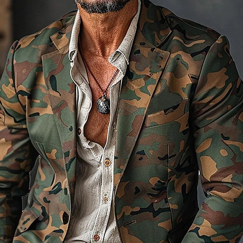 Men's Camouflage Print Button Blazer 81281729X sold by Manly product image thumbnail 3