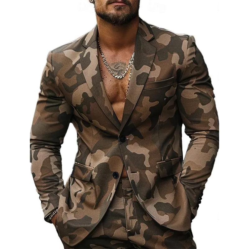 Men's Camouflage Print Button Blazer 41016583X sold by Manly