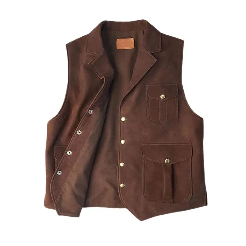 Men's Vintage Suede Single Breasted Vest 50305827Y sold by Manly