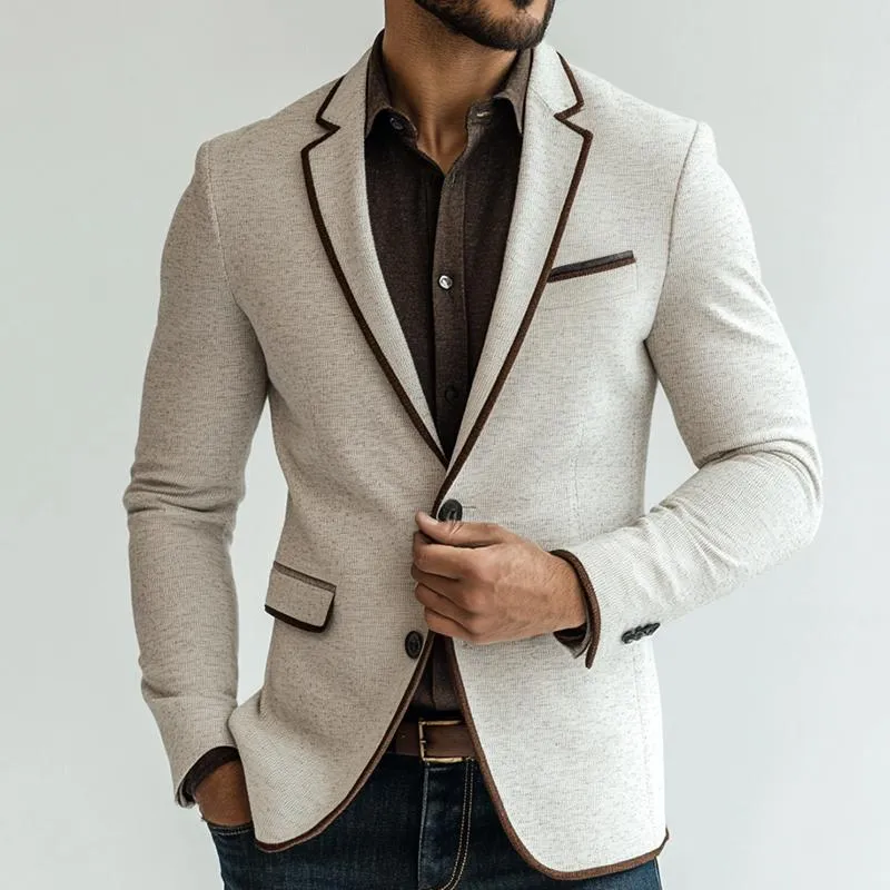 Men's Retro Casual Splicing Single Breasted Blazer 09362090TO sold by Manly product image thumbnail 2