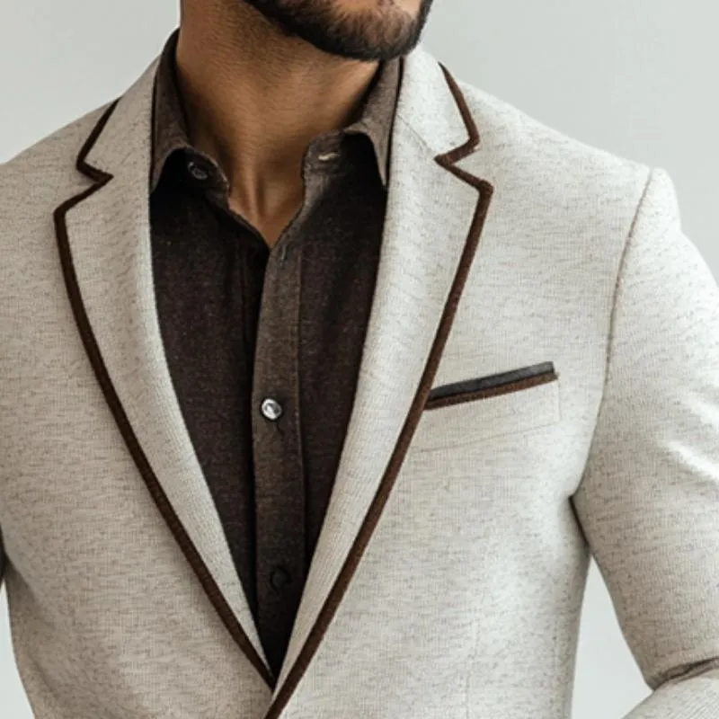 Men's Retro Casual Splicing Single Breasted Blazer 09362090TO sold by Manly product image thumbnail 3