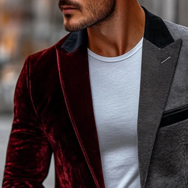 Men's Retro Casual Splicing Single Breasted Blazer 00345817TO sold by Manly product image thumbnail 3