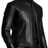 Men's Classic Stand Collar Zippered Textured Leather Jacket 15451128F sold by Manly