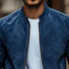 Men's Casual Fashion Stand Collar Zipper Suede Jacket 06565308K sold by Manly