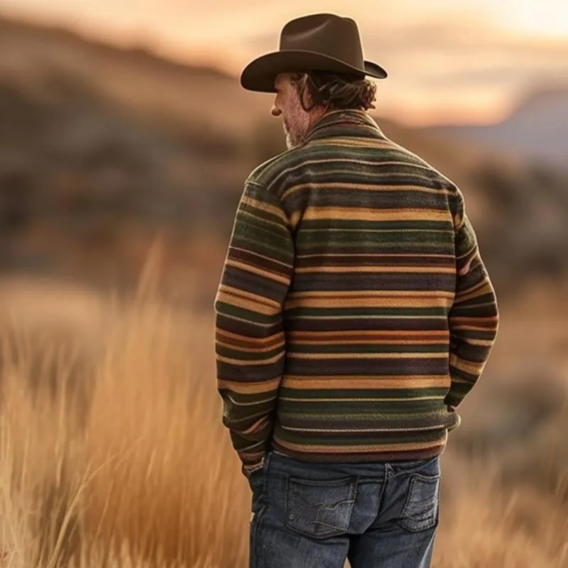 Men's Coloring Striped Lapel Long Sleeve Shirt Jacket 79342123Z sold by Manly product image thumbnail 3