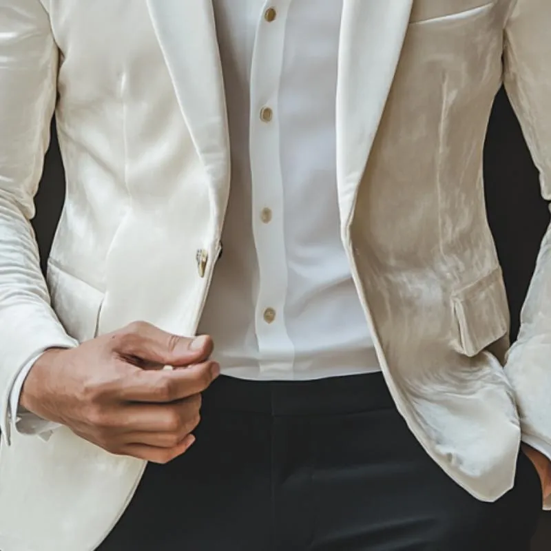 Men's Classic Casual Single-Breasted Slim Fit Velvet Blazer 81402860K sold by Manly product image thumbnail 4