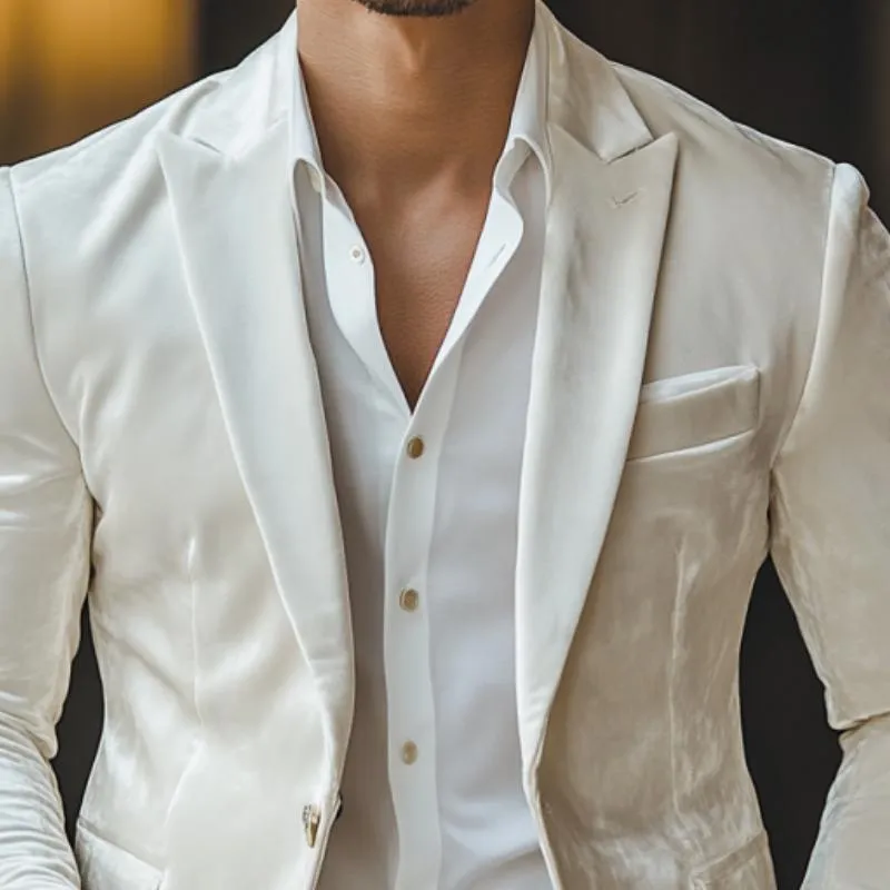 Men's Classic Casual Single-Breasted Slim Fit Velvet Blazer 81402860K sold by Manly product image thumbnail 3