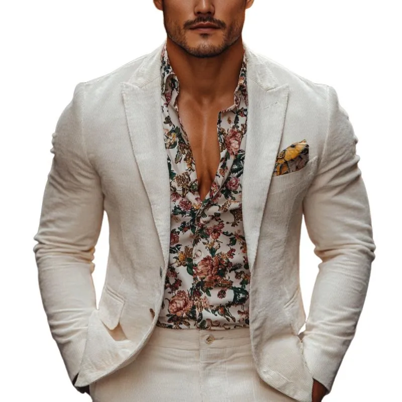 Men's Classic Casual Single-Breasted Slim Fit Corduroy Blazer 21138290K sold by Manly