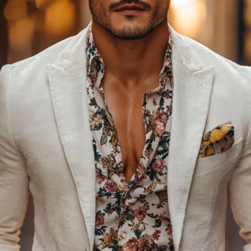 Men's Classic Casual Single-Breasted Slim Fit Corduroy Blazer 21138290K sold by Manly product image thumbnail 3