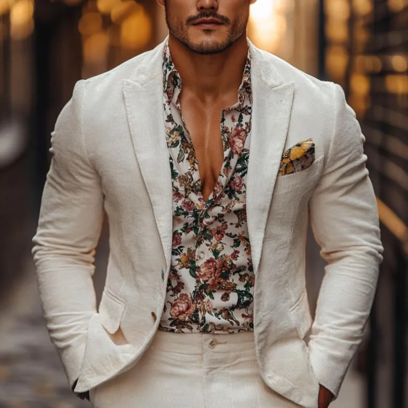 Men's Classic Casual Single-Breasted Slim Fit Corduroy Blazer 21138290K sold by Manly product image thumbnail 2