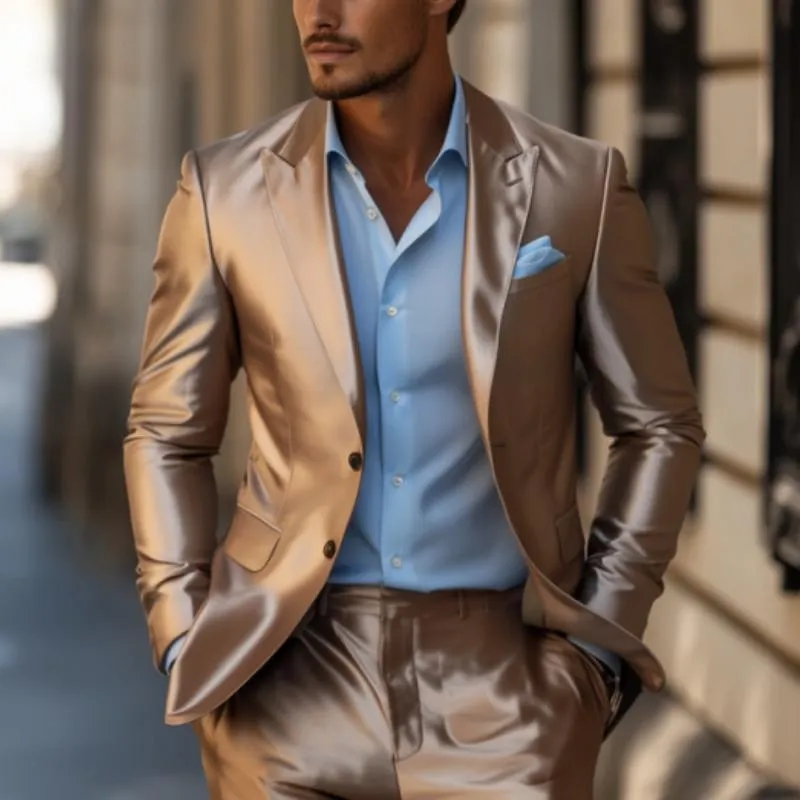 Men's Classic Casual Slim Fit Solid Color Satin Blazer 59549997K sold by Manly product image thumbnail 2