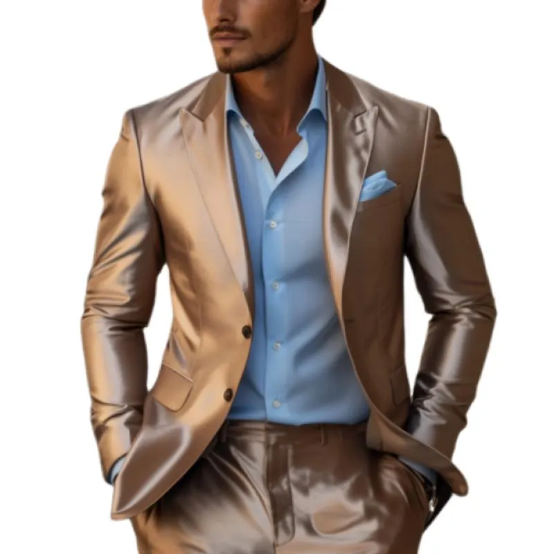 Men's Classic Casual Slim Fit Solid Color Satin Blazer 59549997K sold by Manly