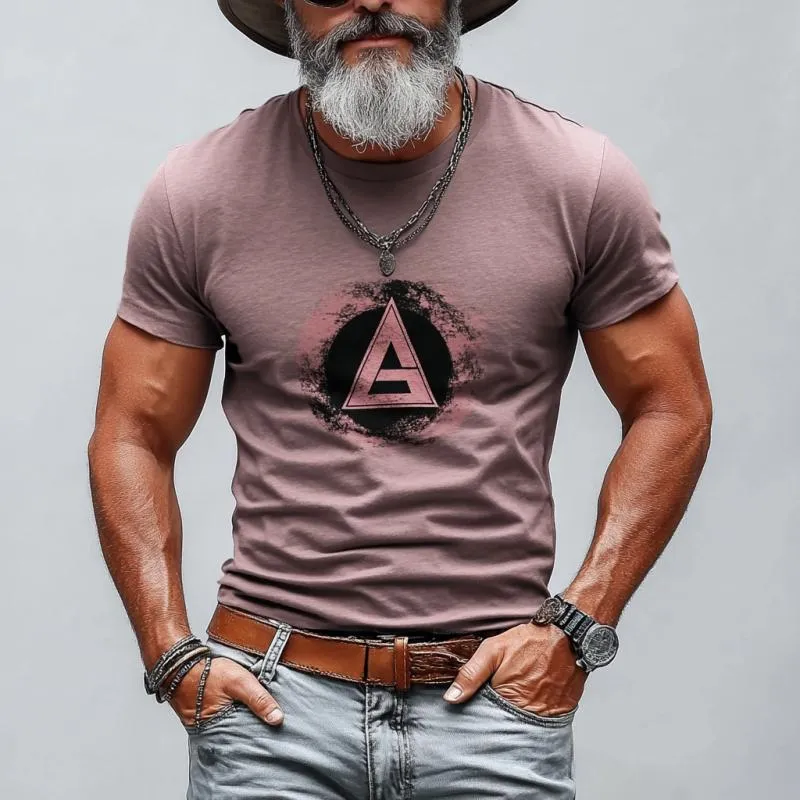 Men's Casual Round Neck Printed Slim Fit Short Sleeve T-shirt 94125557M sold by Manly product image thumbnail 2