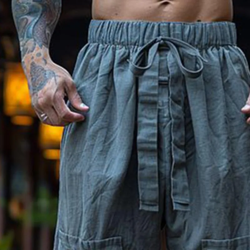 Men's Retro Casual Linen Breathable Loose Long Pants 20590087TO sold by Manly product image thumbnail 3