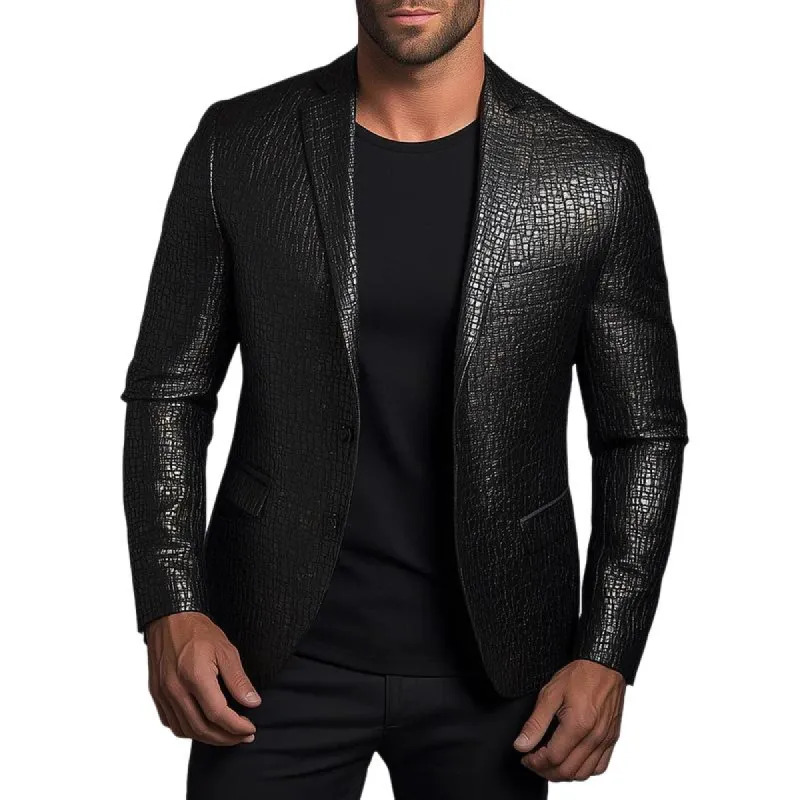 Men's Classic Lapel Two-button Nubuck Leather Blazer 55208936F sold by Manly