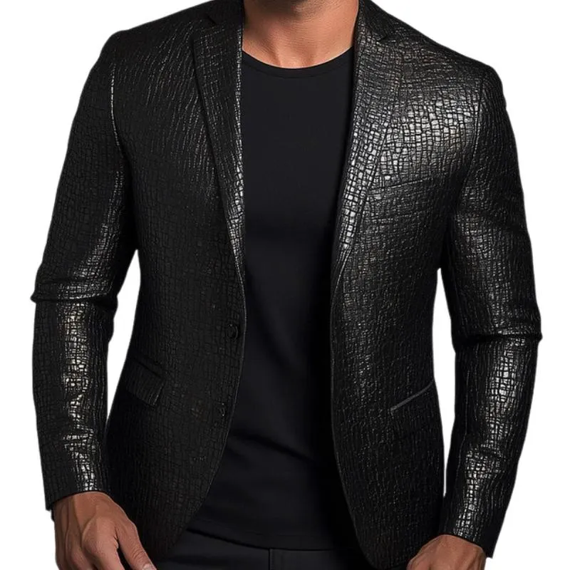 Men's Classic Lapel Two-button Nubuck Leather Blazer 55208936F sold by Manly product image thumbnail 2