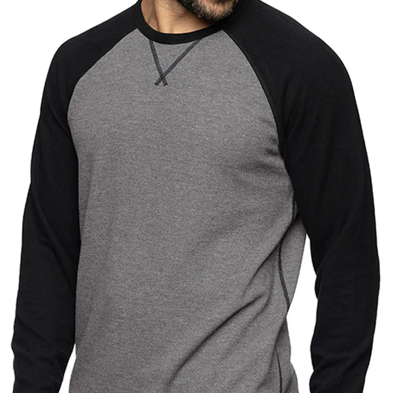 Men's Casual Round Neck Stitching Long Sleeve T-shirt 20640601U sold by Manly product image thumbnail 3