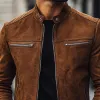 Men's Vintage Stand Collar Suede Jacket 84363210U sold by Manly