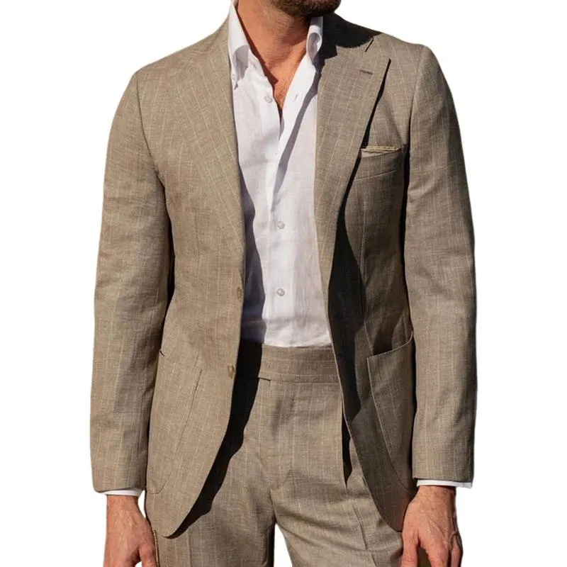 Men's Retro Vertical Stripe Two-Button Blazer 57824374U sold by Manly